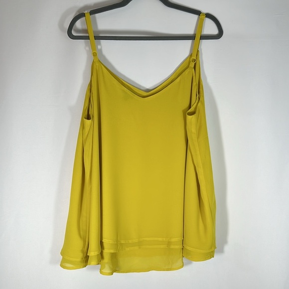 Torrid Yellow Sophie Chiffon Embroidered Swing Cami Tank Top 2x Size 2 - Picture 7 of 7